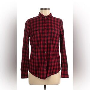 Red & Black Flannel Button Down Shirt -size M